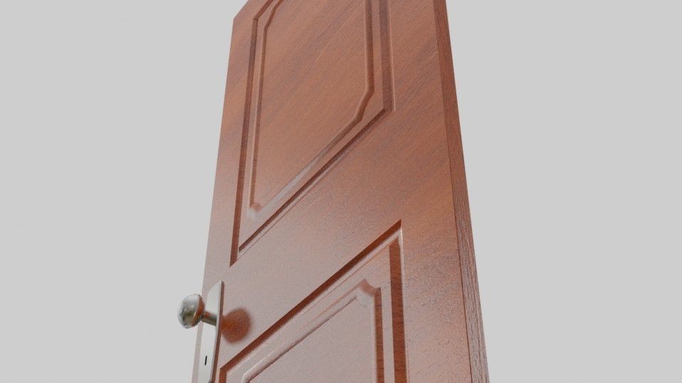 Wooden Door - Porta de Madeira Low-poly 3D model_19