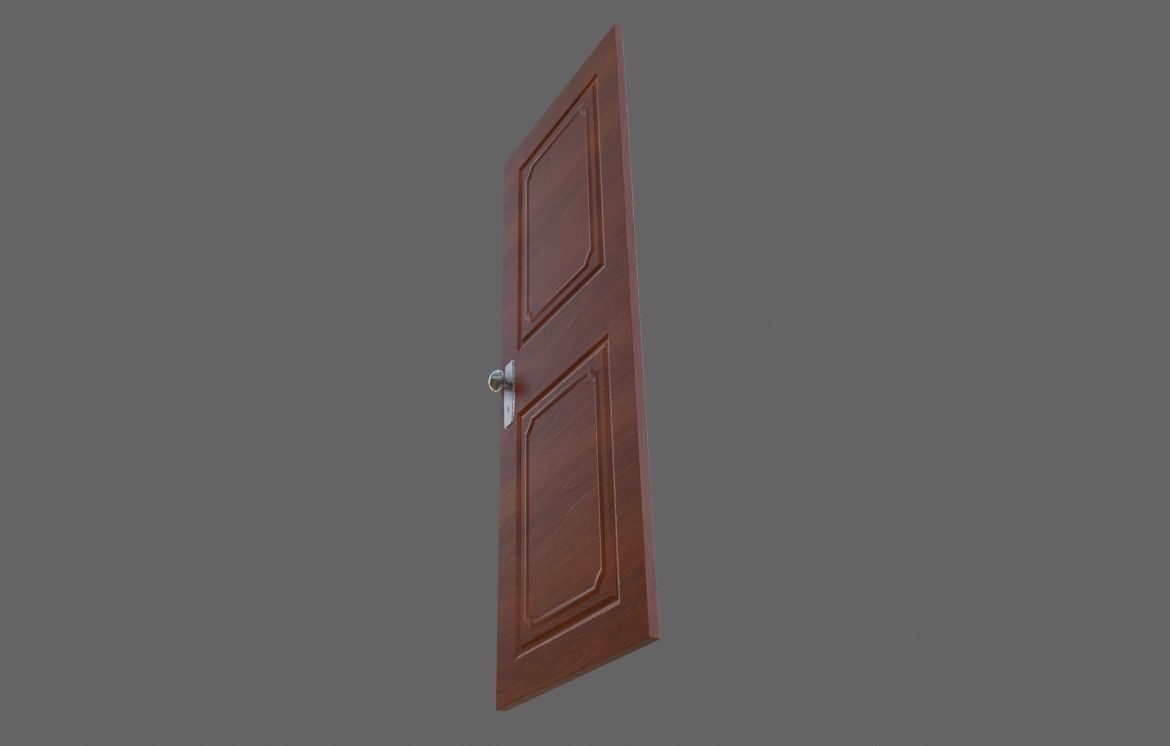 Wooden Door - Porta de Madeira Low-poly 3D model_11