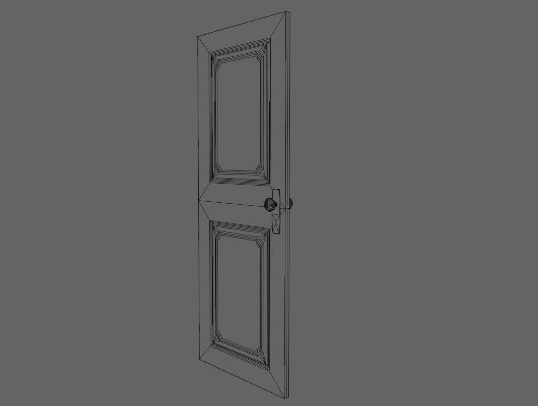 Wooden Door - Porta de Madeira Low-poly 3D model_6
