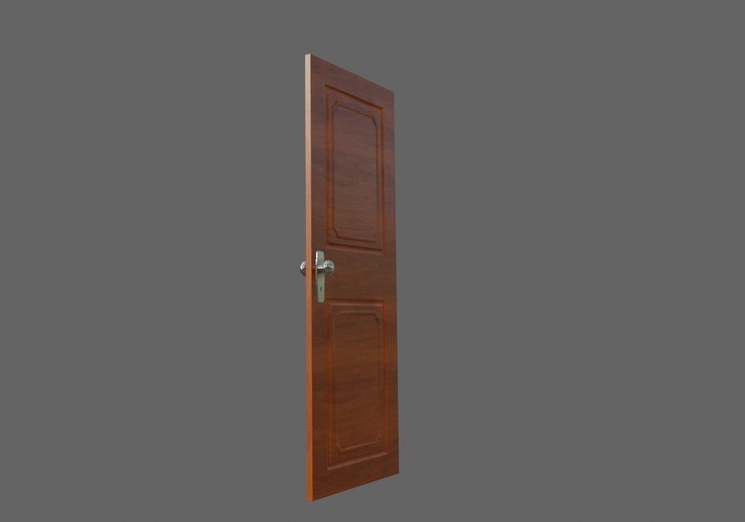 Wooden Door - Porta de Madeira Low-poly 3D model_21