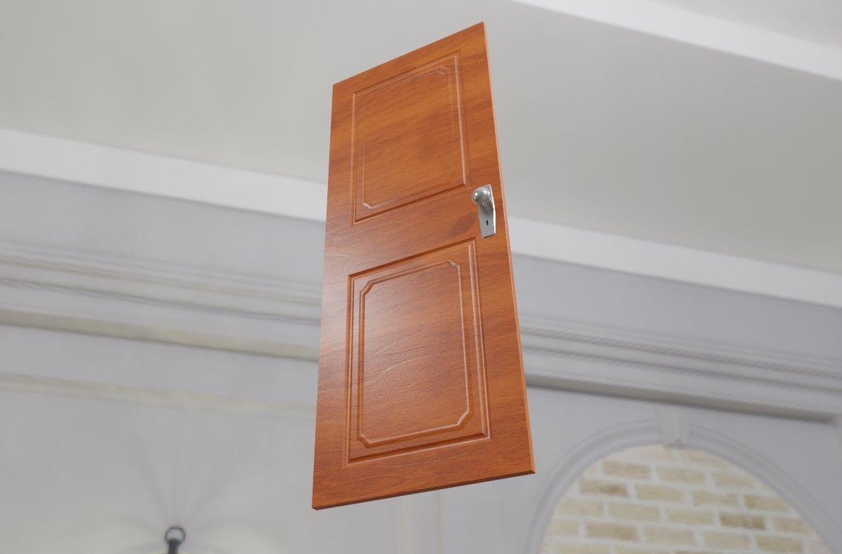 Wooden Door - Porta de Madeira Low-poly 3D model_16