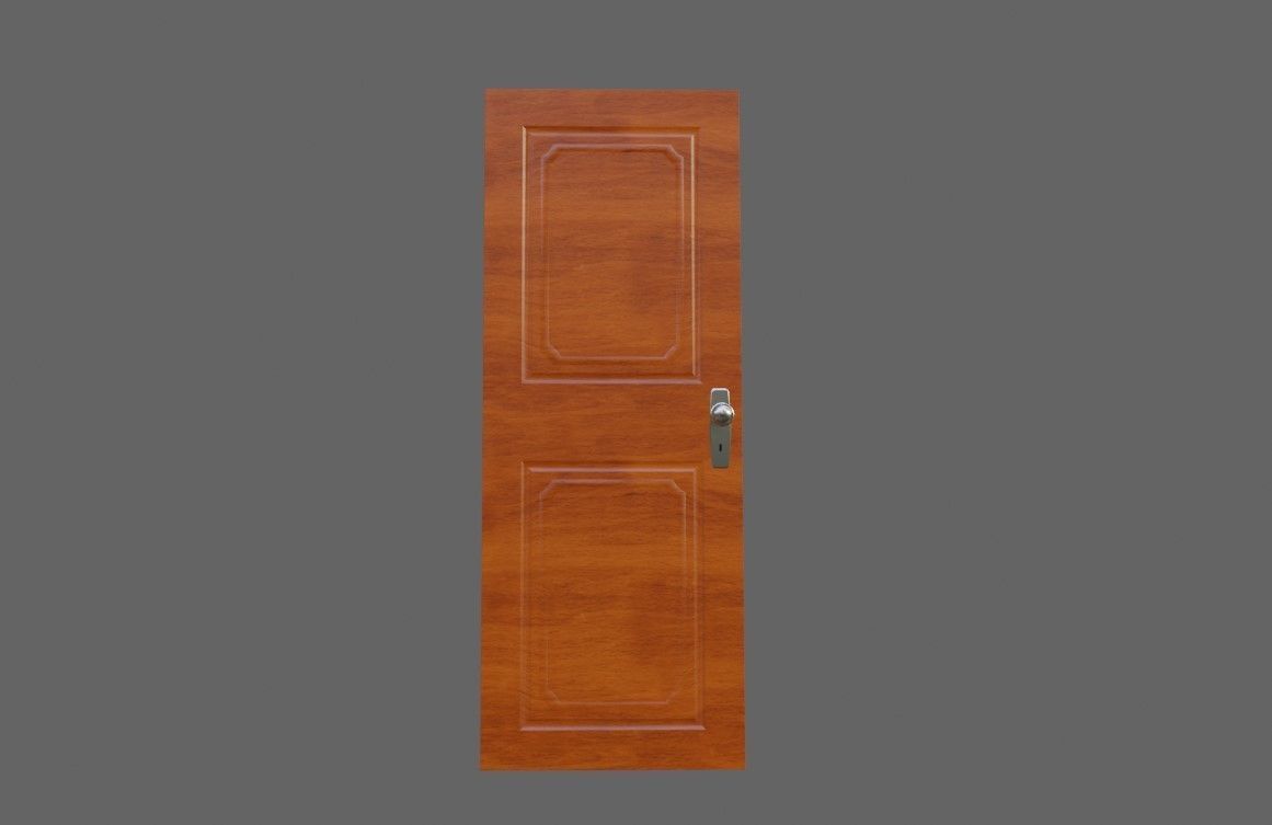 Wooden Door - Porta de Madeira Low-poly 3D model_12