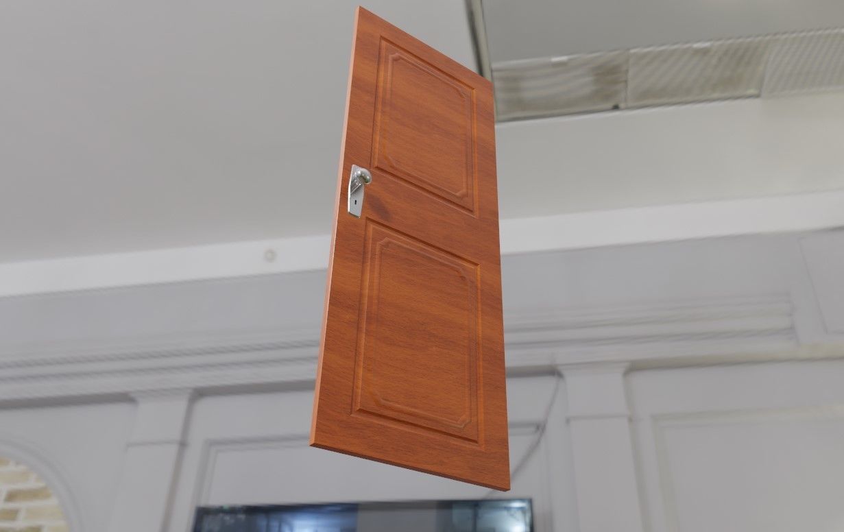 Wooden Door - Porta de Madeira Low-poly 3D model_2