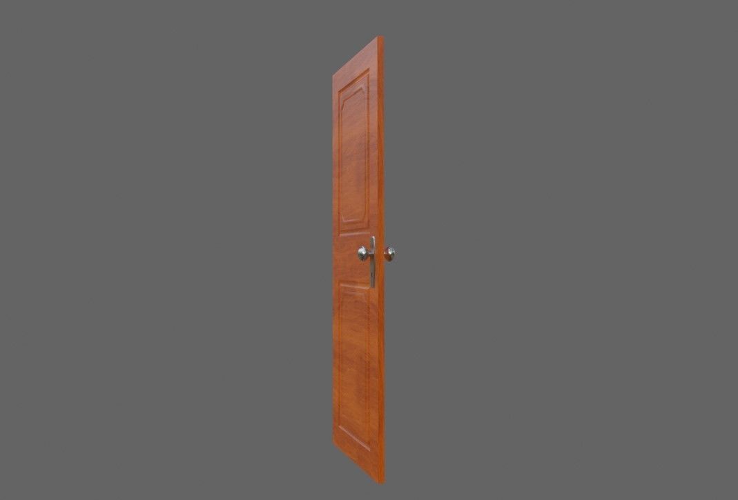 Wooden Door - Porta de Madeira Low-poly 3D model_14