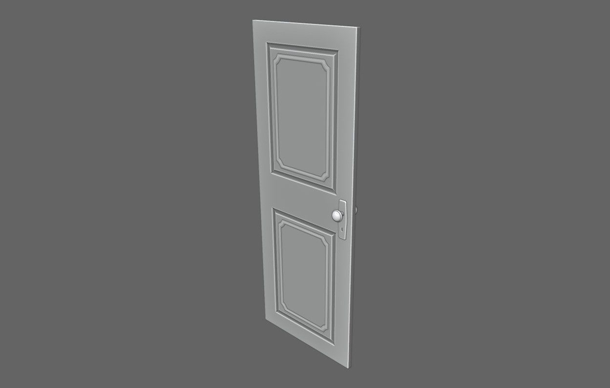 Wooden Door - Porta de Madeira Low-poly 3D model_5