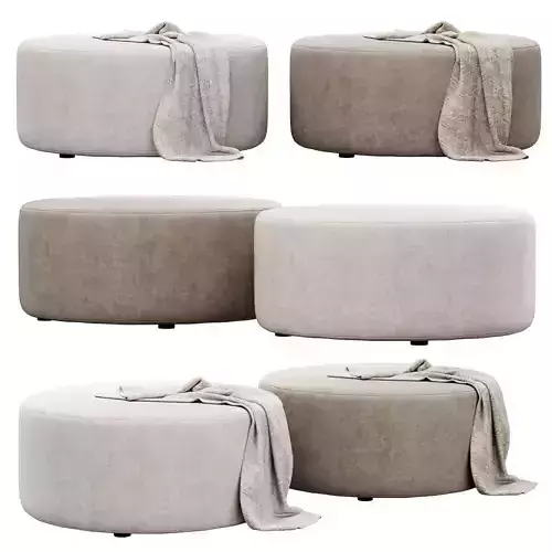 Round Ottoman By Howard Elliott Collection