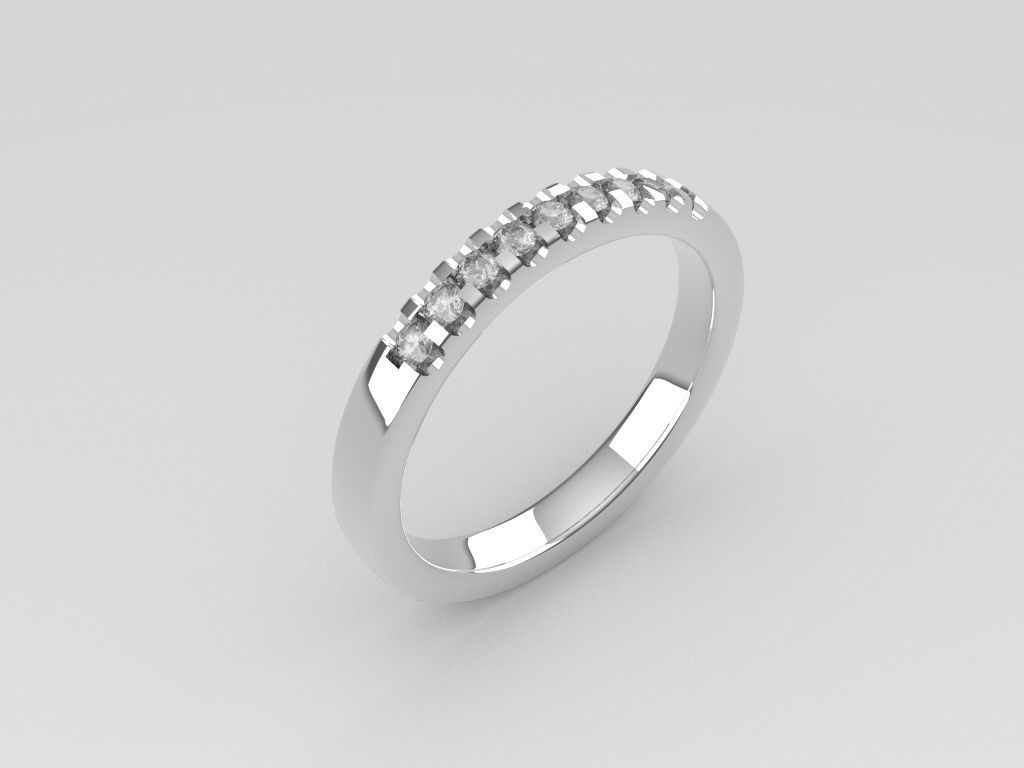 9 Diamonds Ring - 4 sizes 3D print model_5