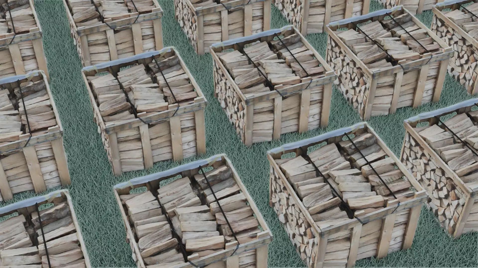 wood heaps array - scanned 3D model_0
