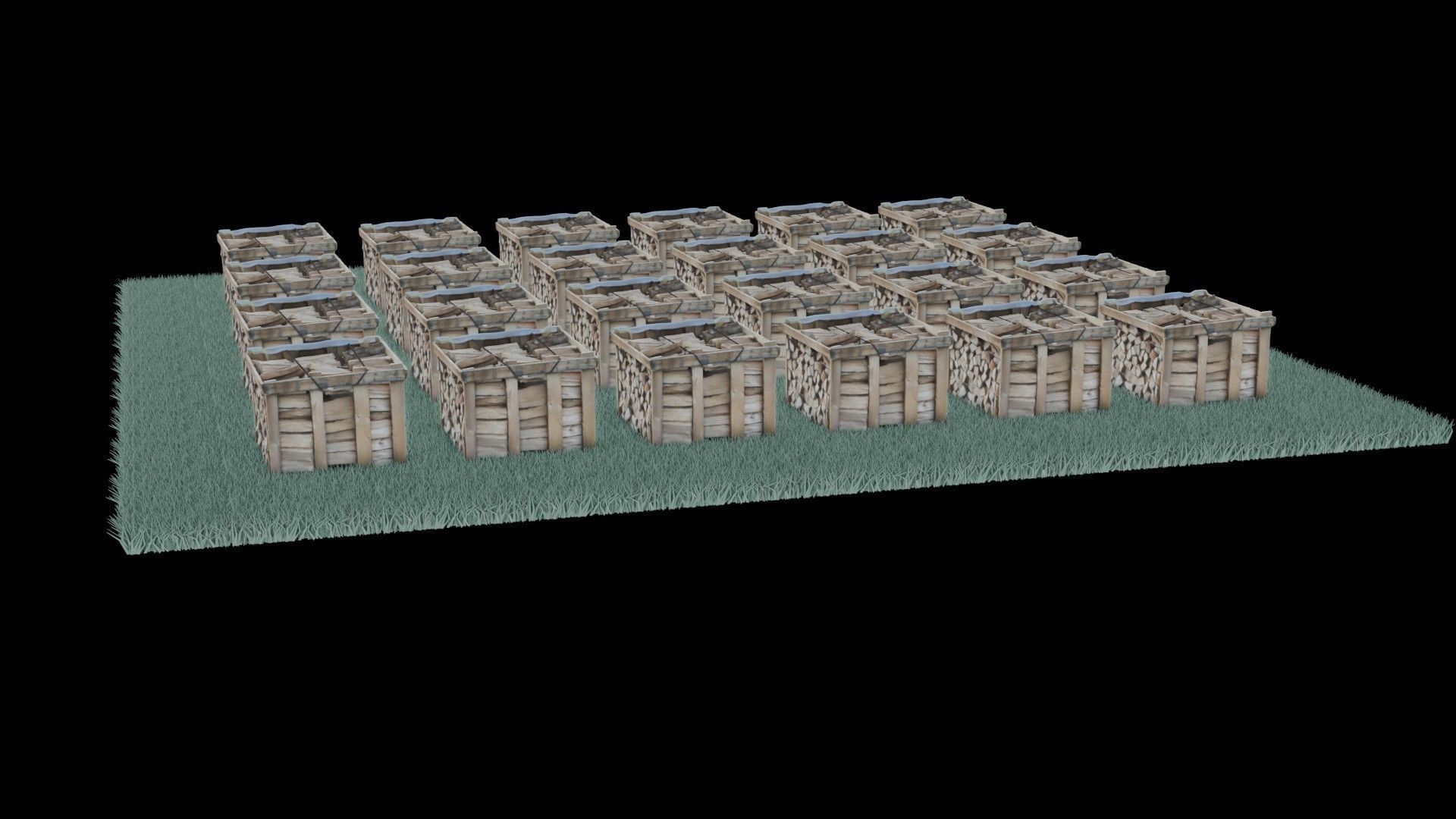 wood heaps array - scanned 3D model_25