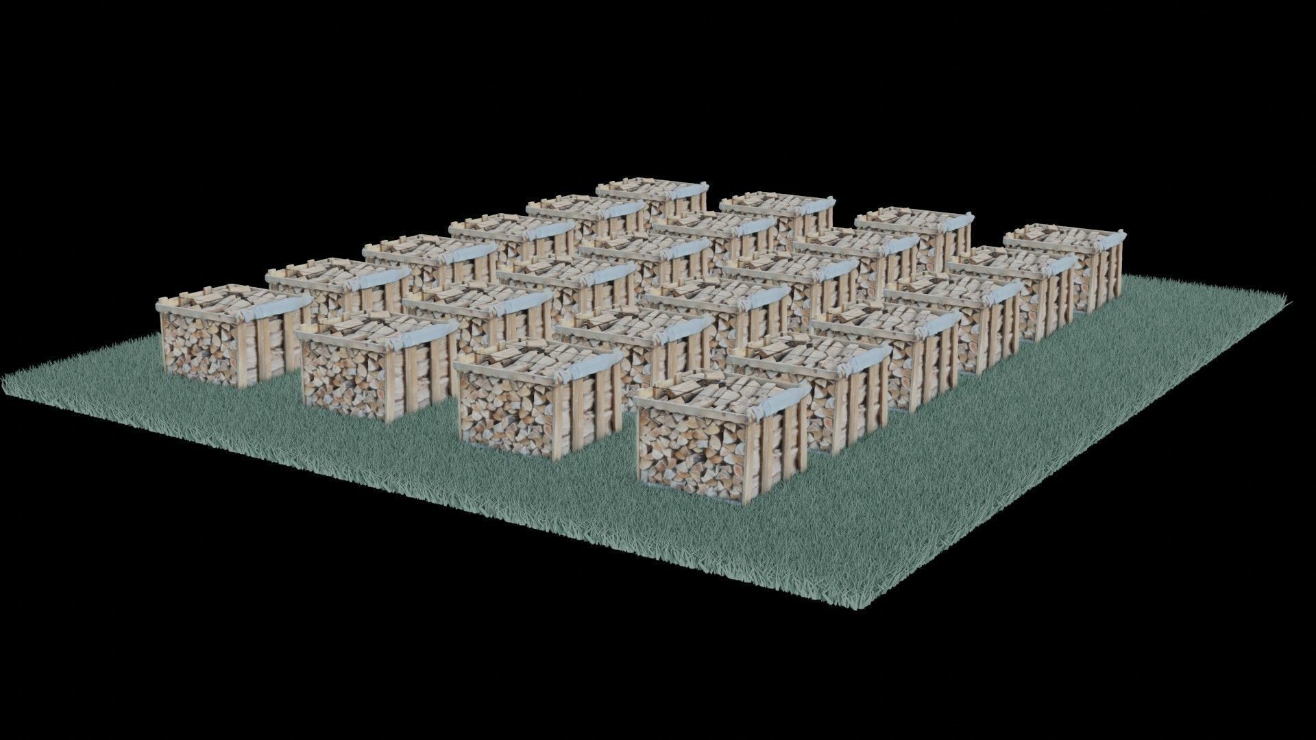 wood heaps array - scanned 3D model_58