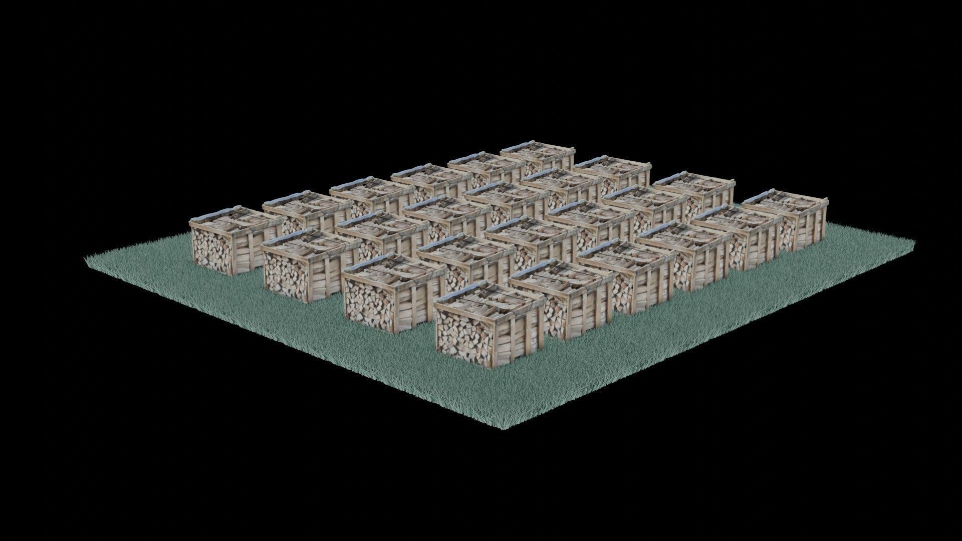 wood heaps array - scanned 3D model_24