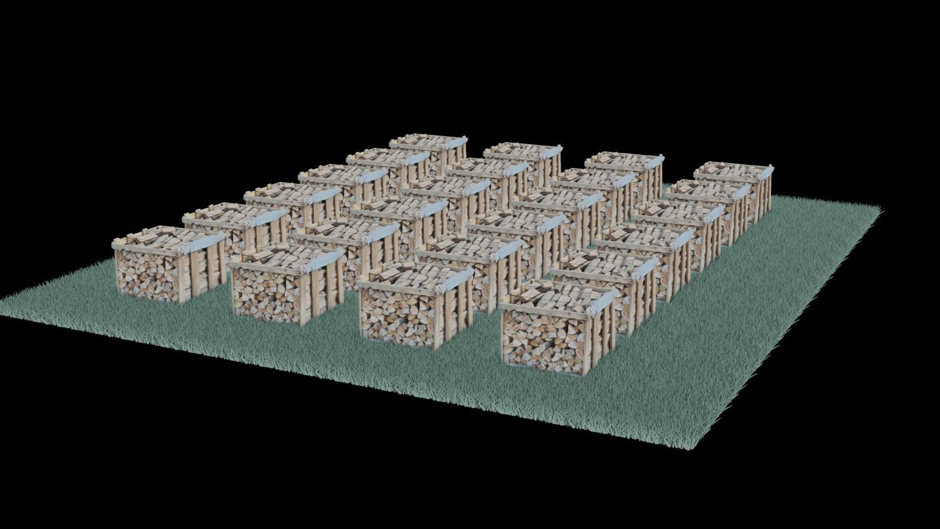 wood heaps array - scanned 3D model_60