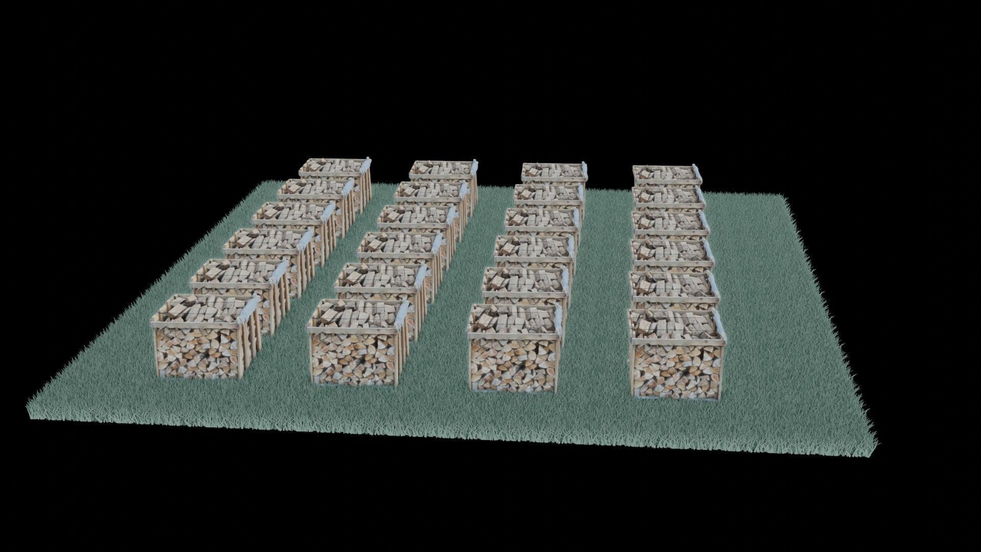 wood heaps array - scanned 3D model_45