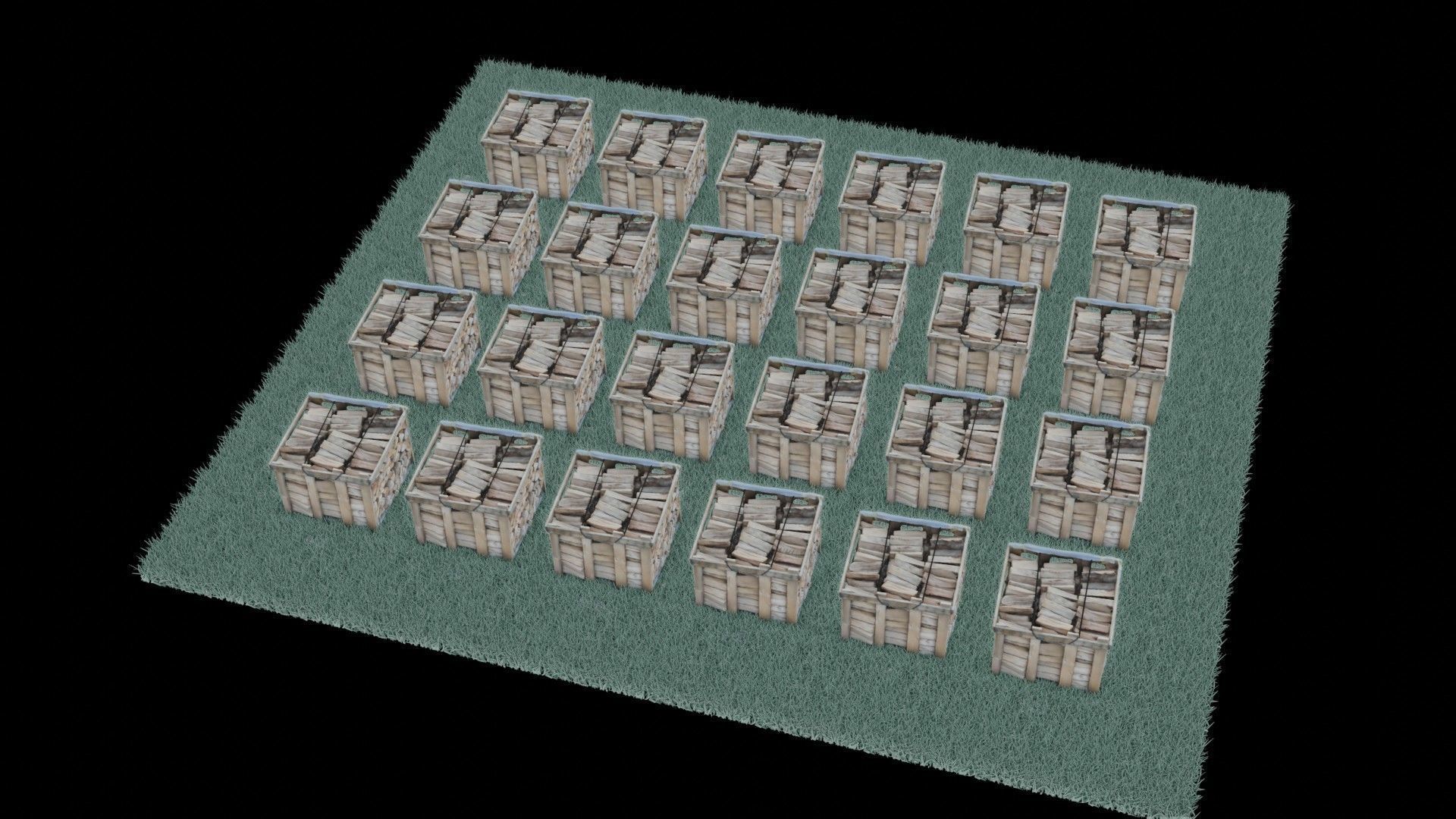 wood heaps array - scanned 3D model_35