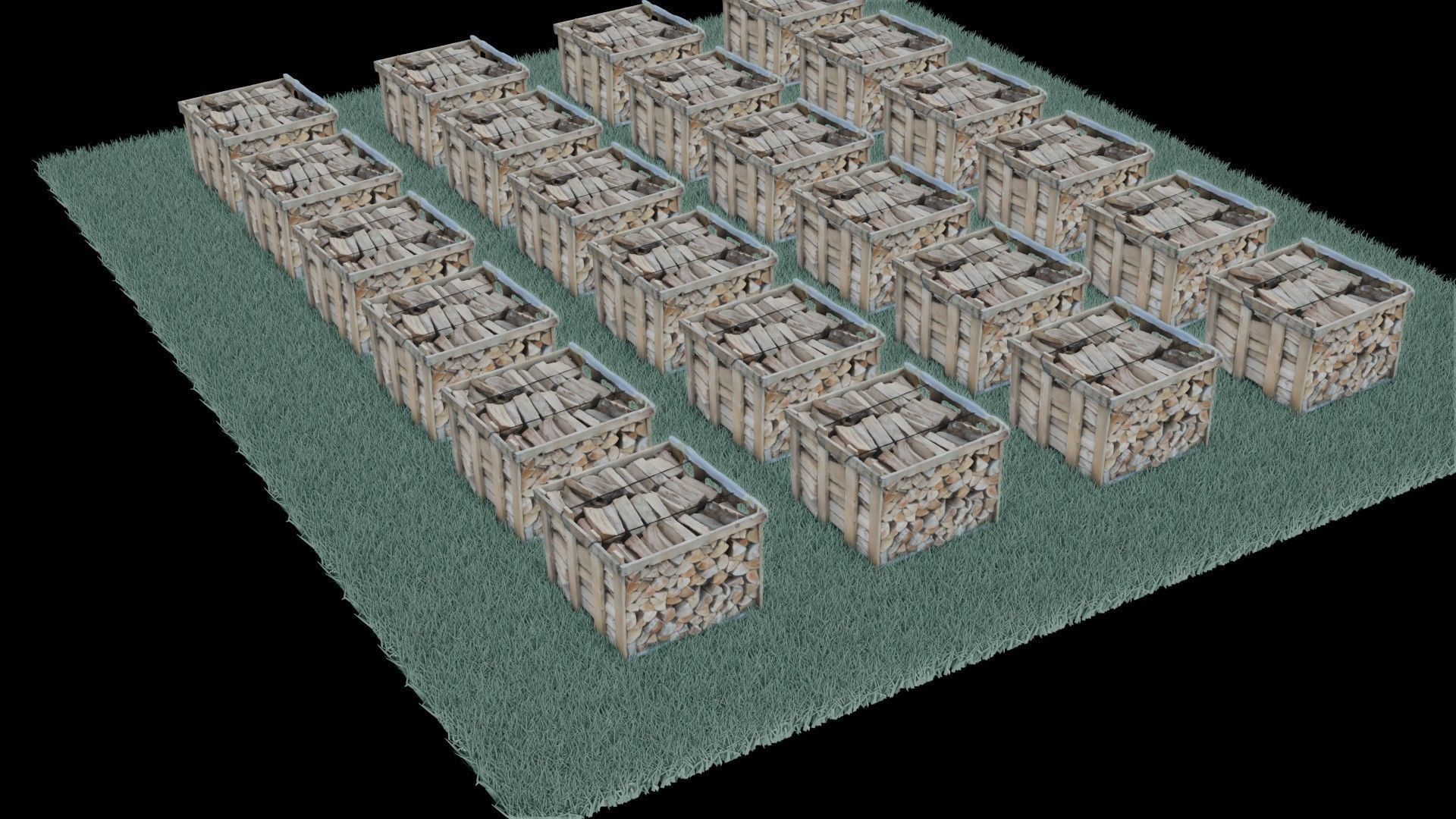 wood heaps array - scanned 3D model_41