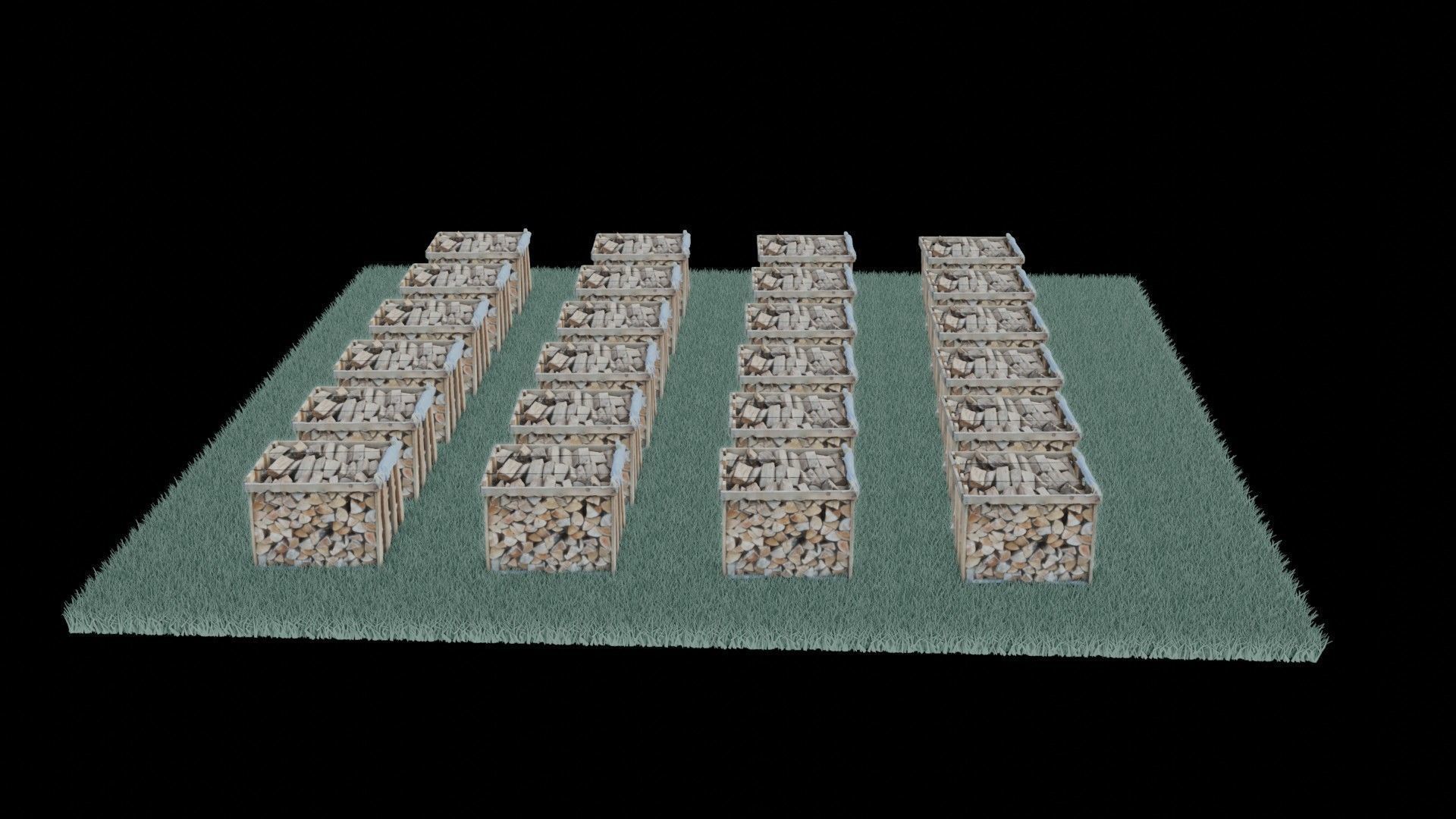 wood heaps array - scanned 3D model_70