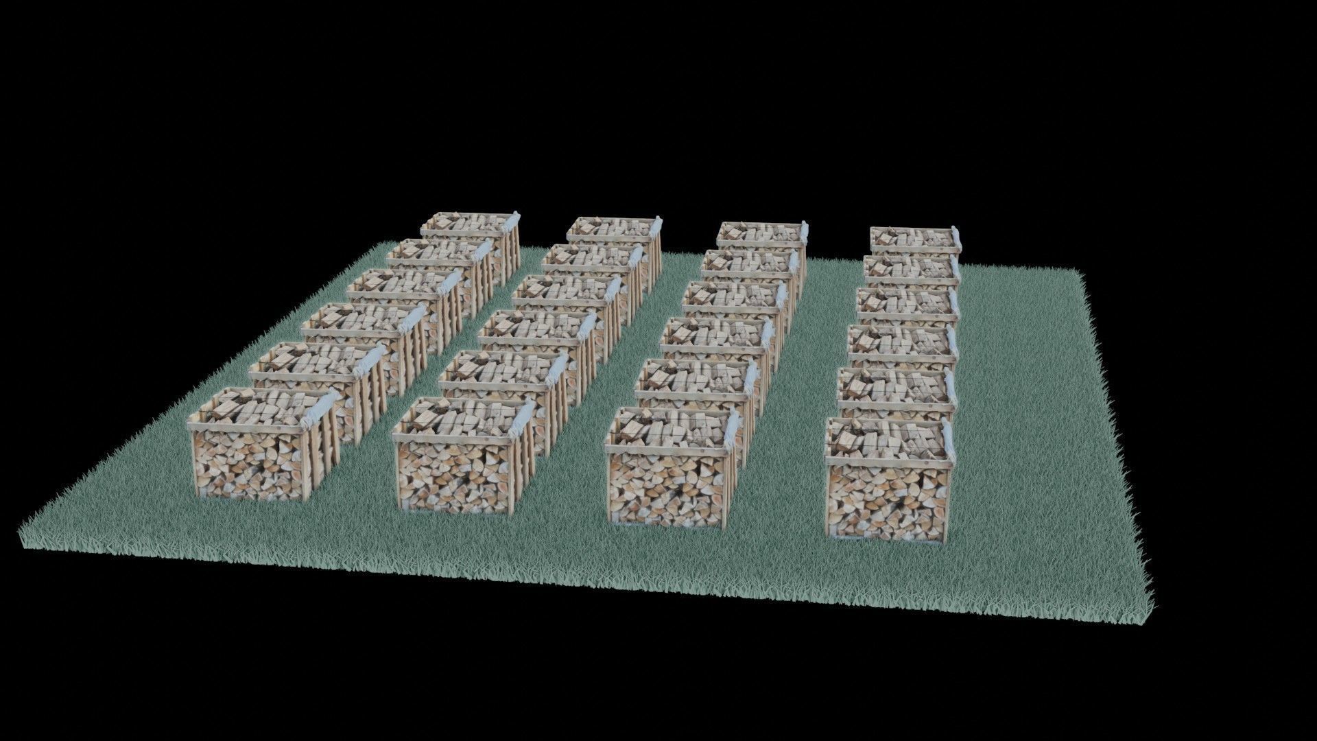 wood heaps array - scanned 3D model_55