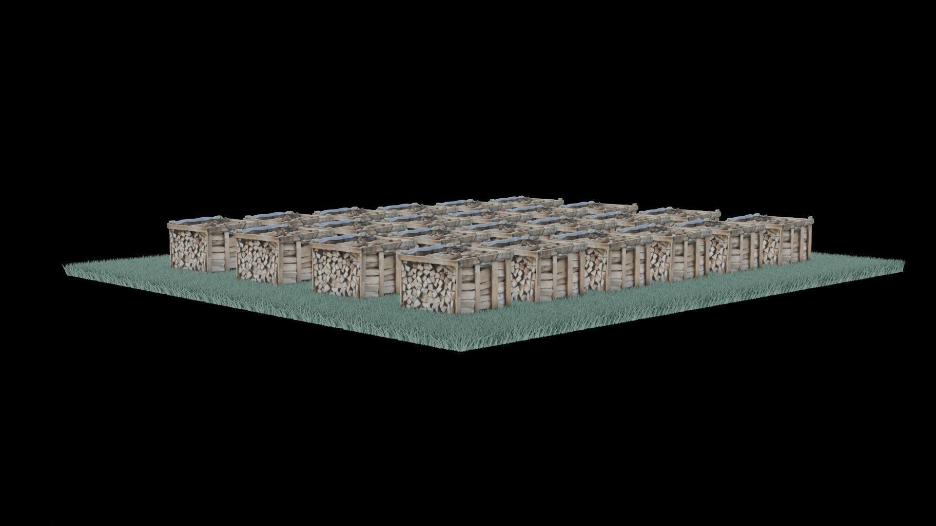 wood heaps array - scanned 3D model_10