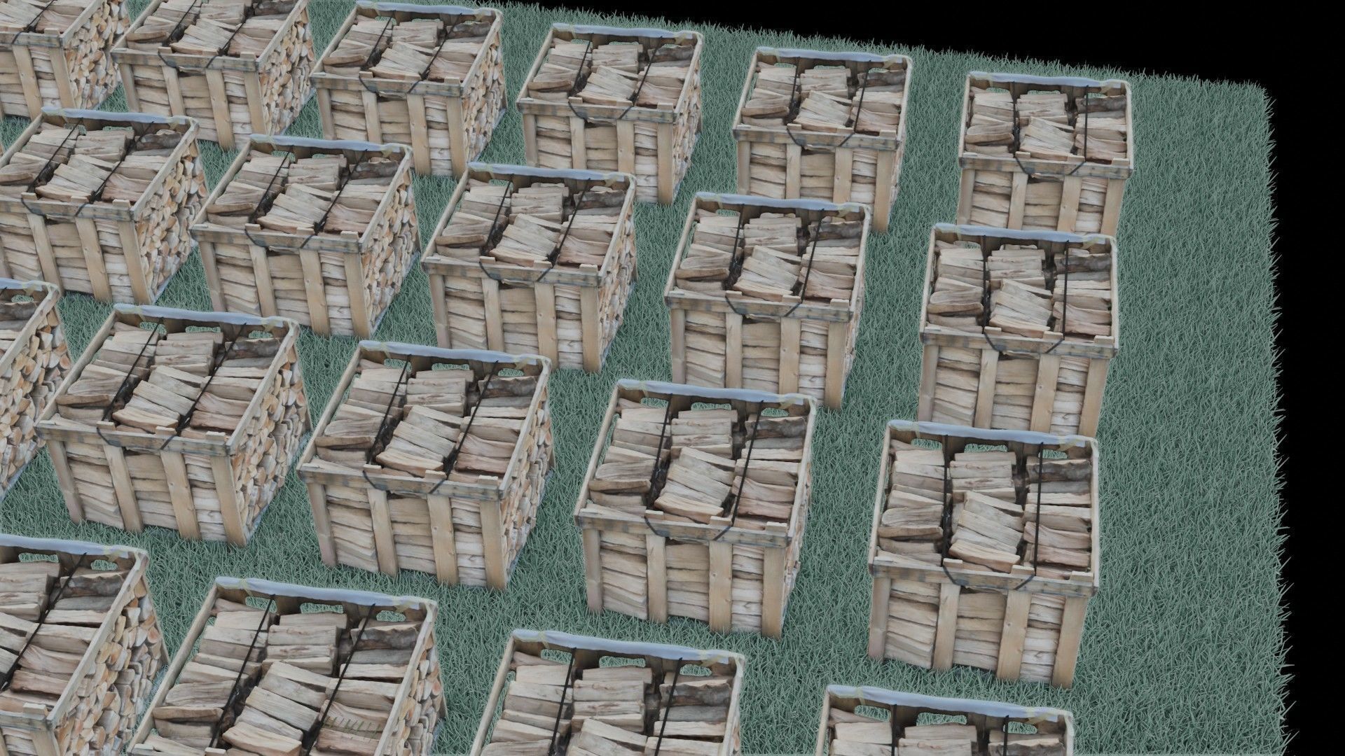 wood heaps array - scanned 3D model_50