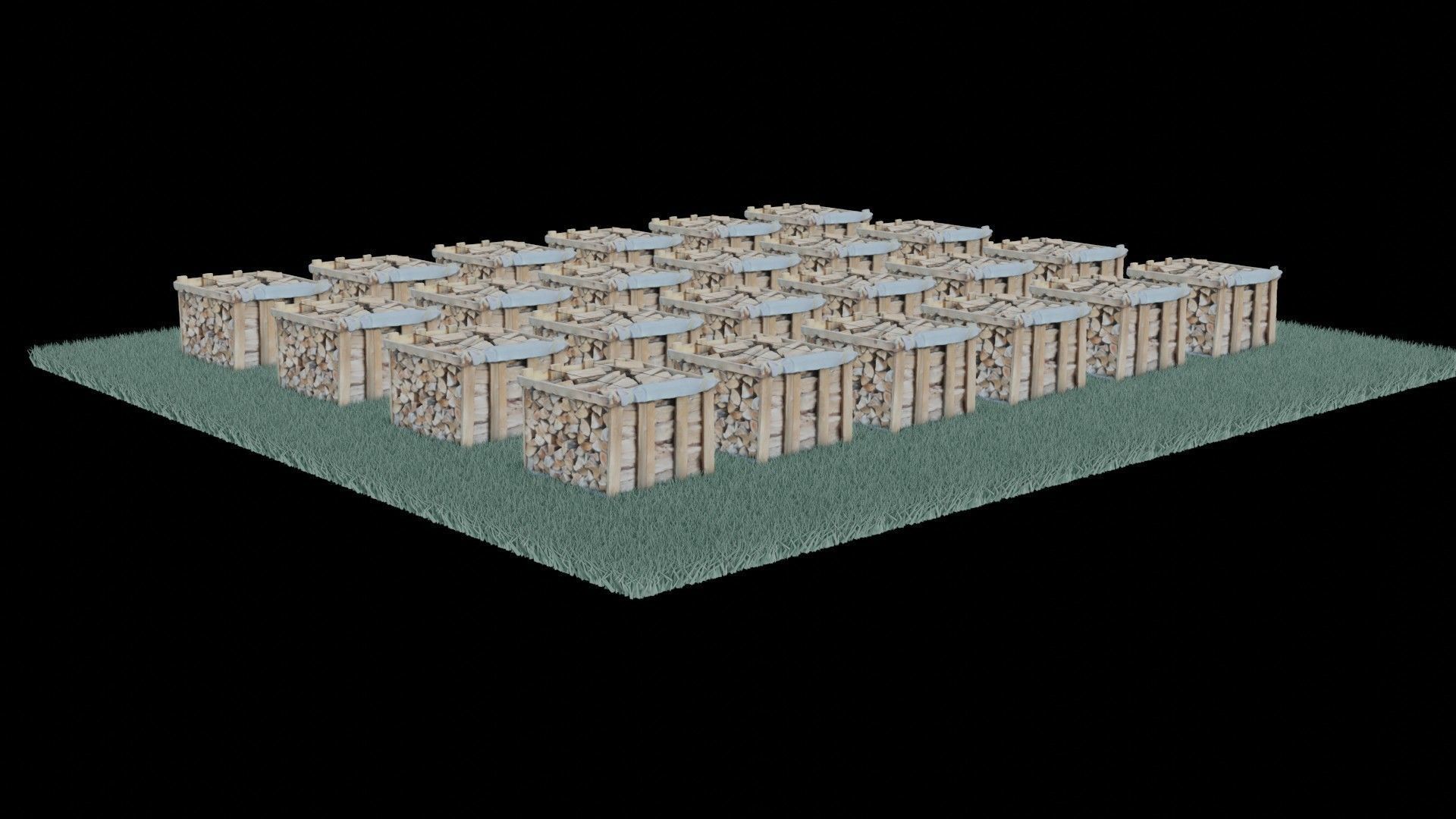 wood heaps array - scanned 3D model_57