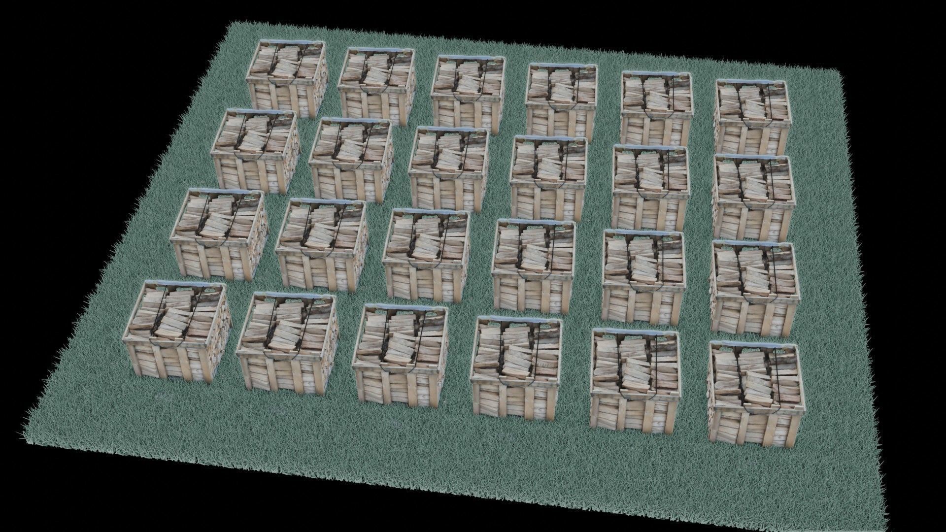 wood heaps array - scanned 3D model_30