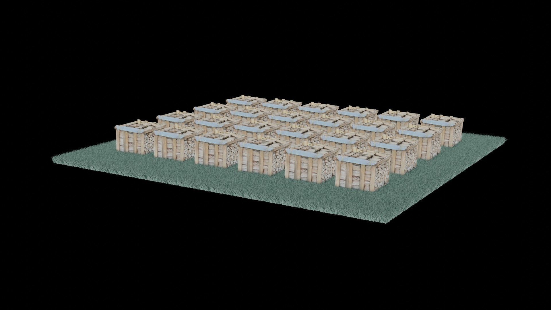 wood heaps array - scanned 3D model_82