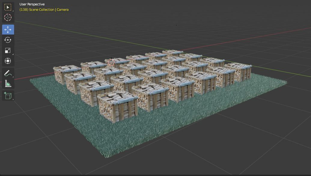 wood heaps array - scanned 3D model_2