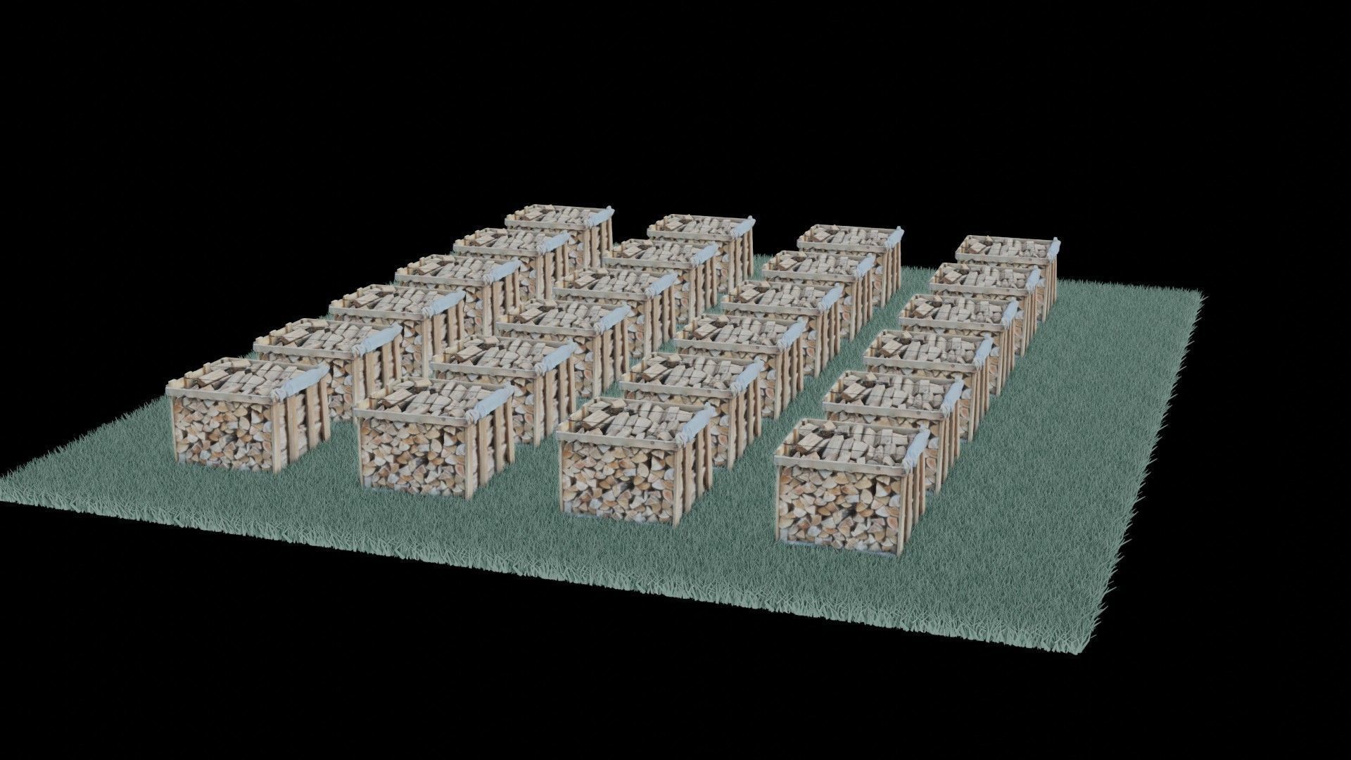 wood heaps array - scanned 3D model_68