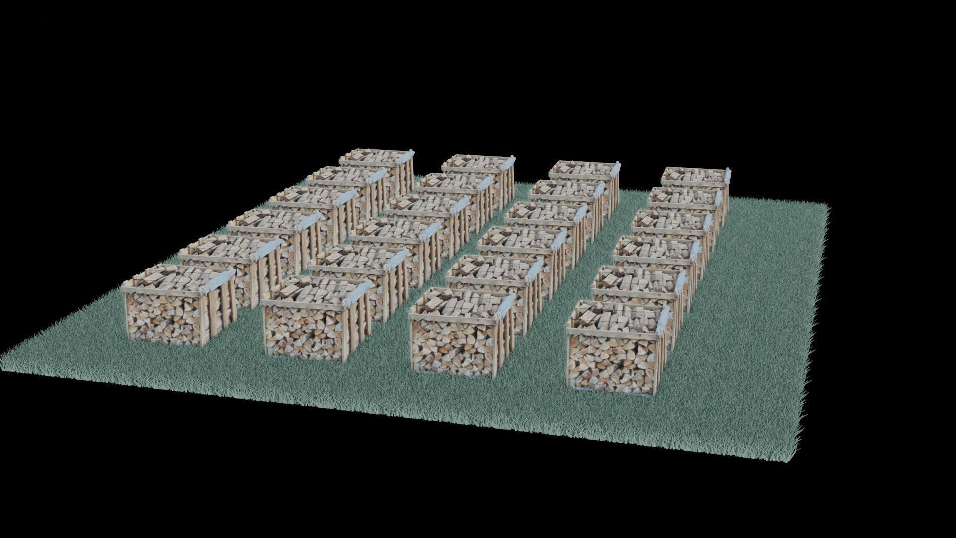 wood heaps array - scanned 3D model_81