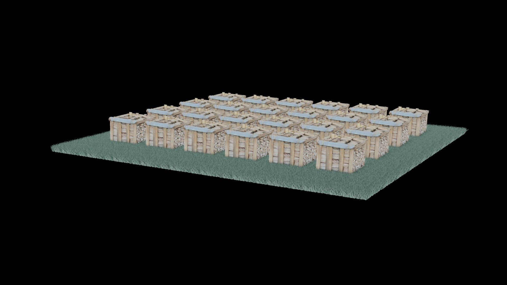 wood heaps array - scanned 3D model_77
