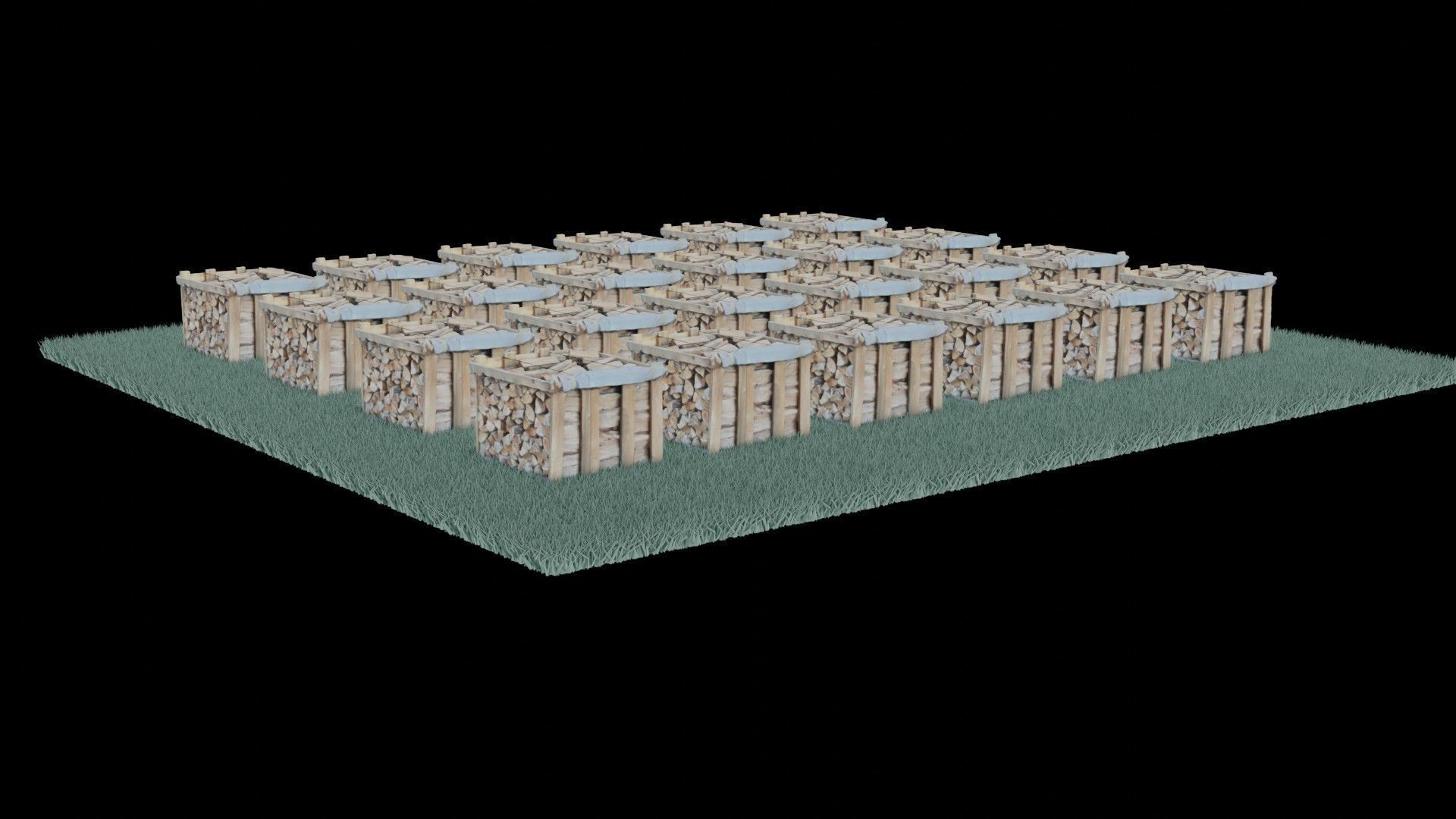 wood heaps array - scanned 3D model_53