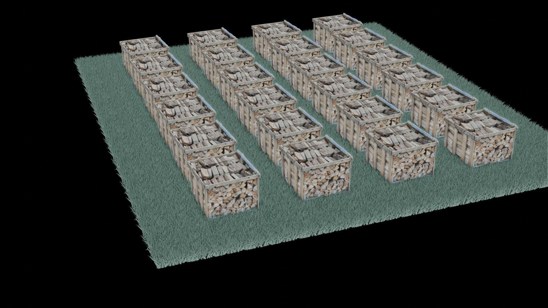 wood heaps array - scanned 3D model_43