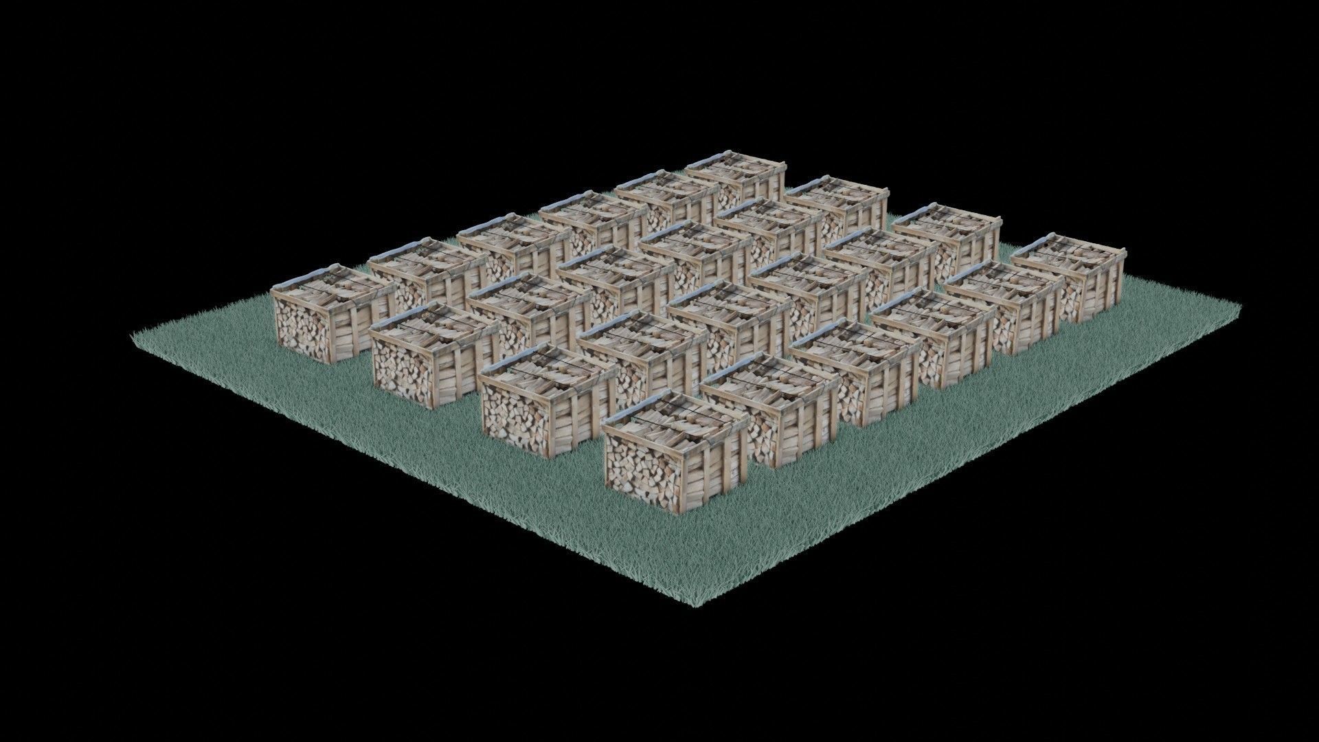 wood heaps array - scanned 3D model_4
