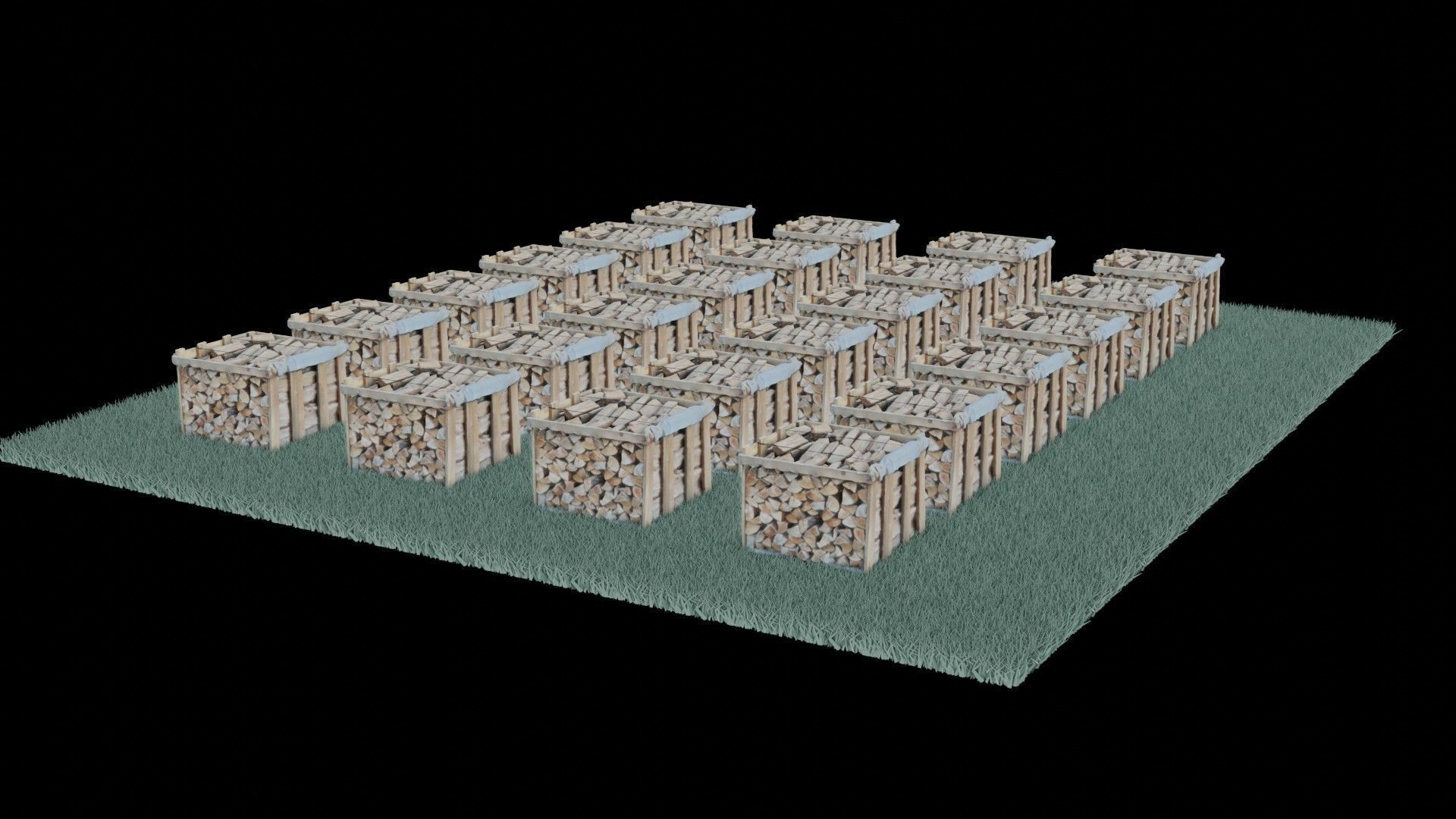 wood heaps array - scanned 3D model_71