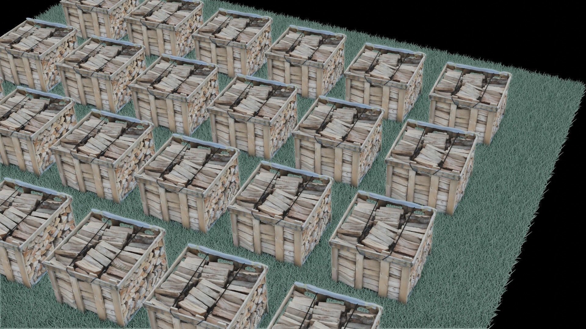 wood heaps array - scanned 3D model_52