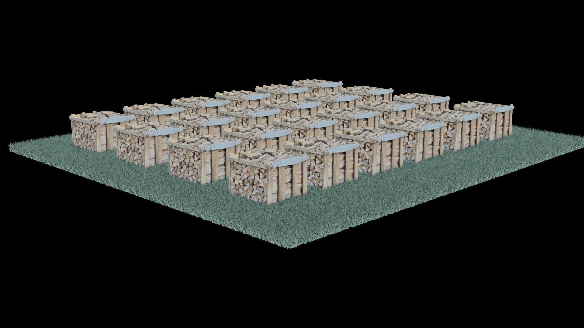 wood heaps array - scanned 3D model_64