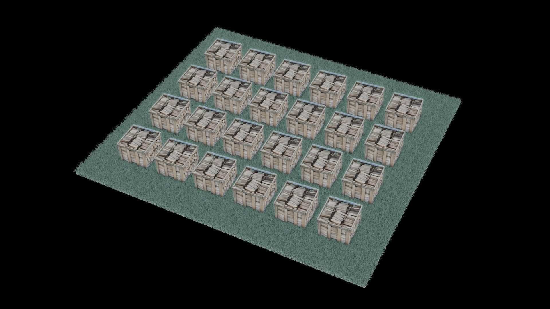 wood heaps array - scanned 3D model_23