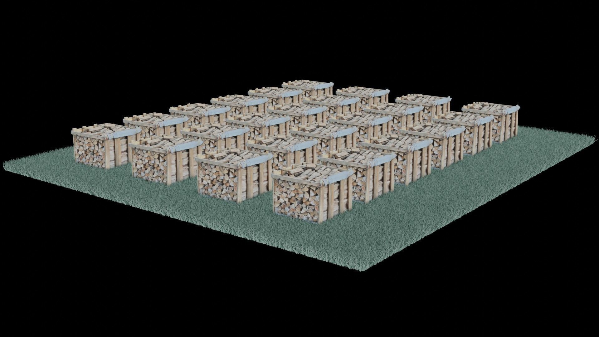 wood heaps array - scanned 3D model_62