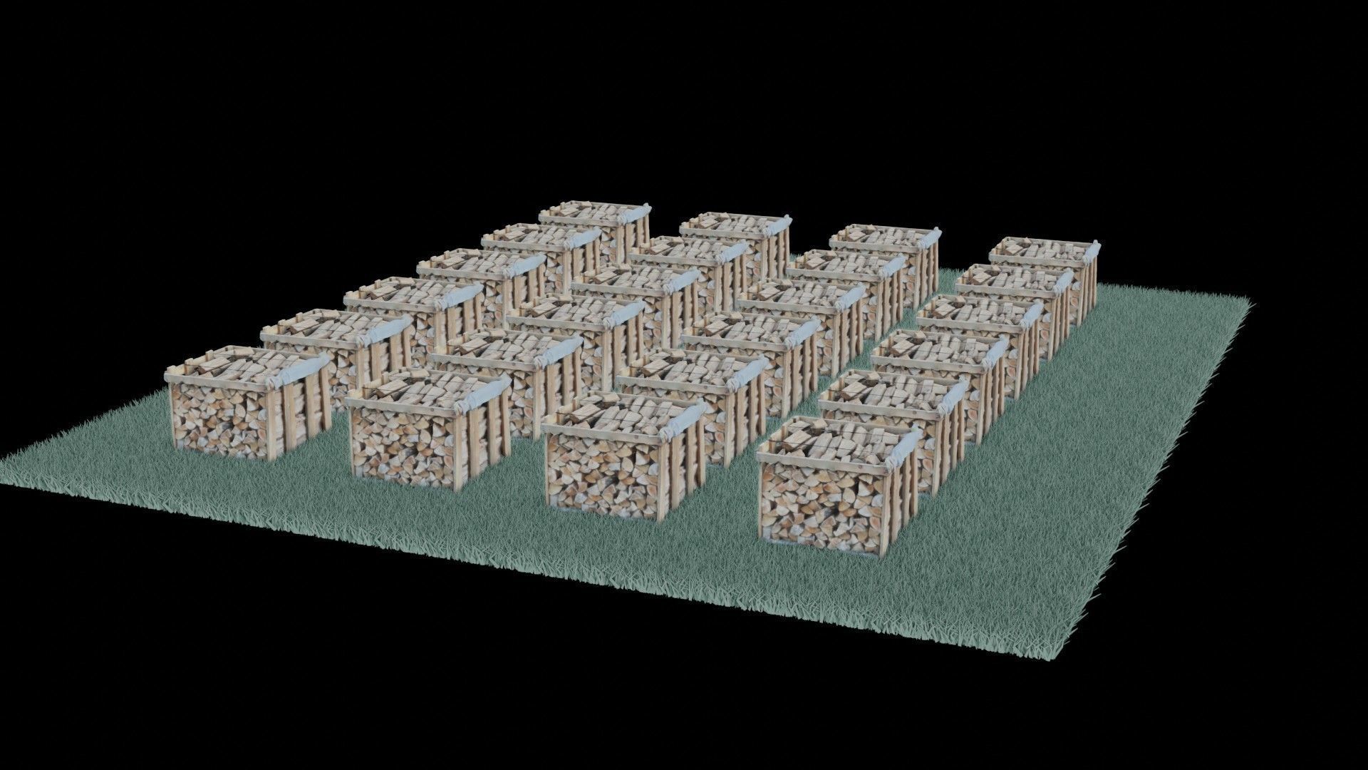 wood heaps array - scanned 3D model_73