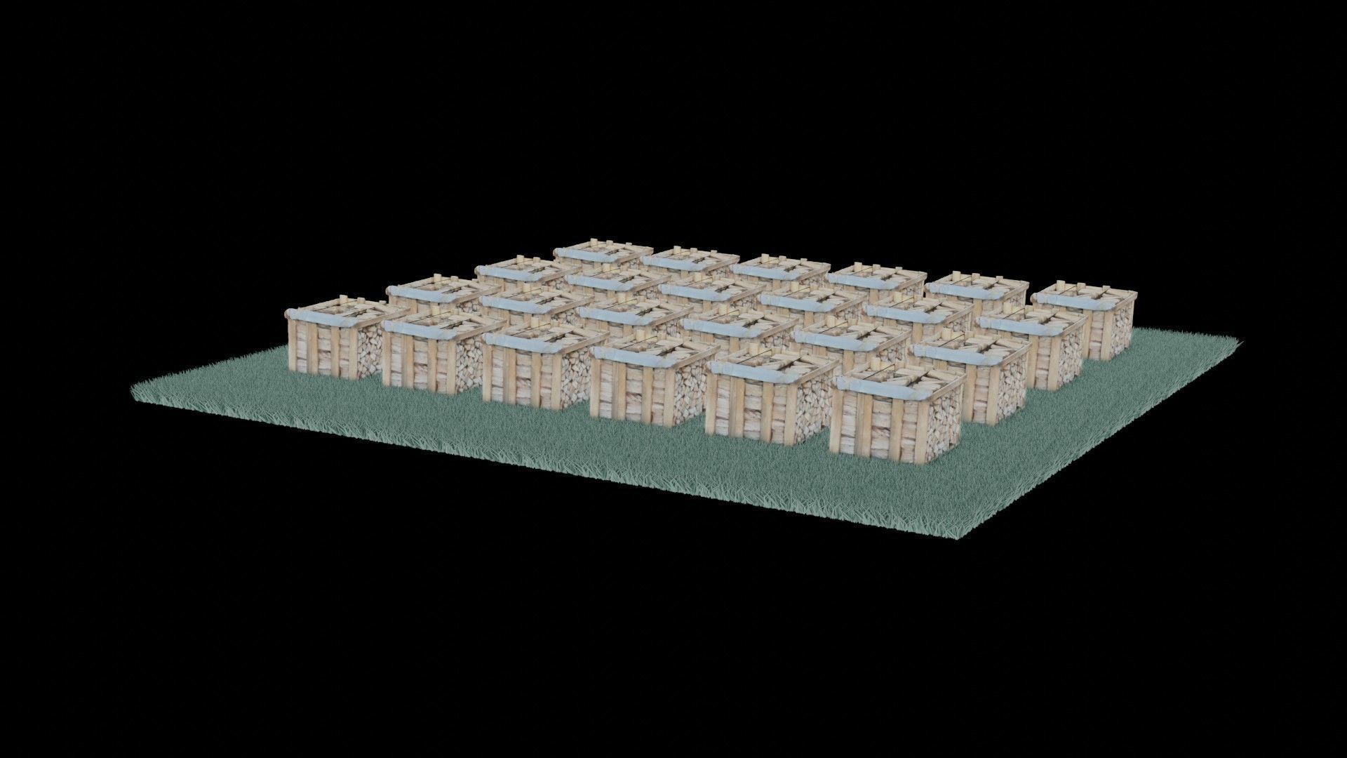 wood heaps array - scanned 3D model_86