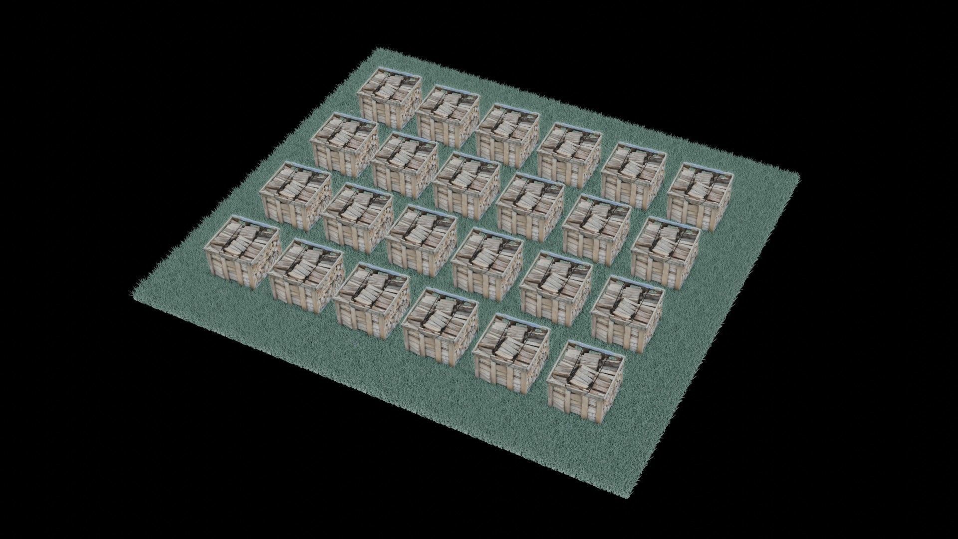 wood heaps array - scanned 3D model_36