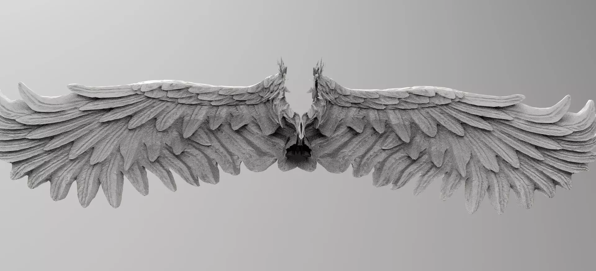 Angel wings Stylized Wide with UVs 3D model_0