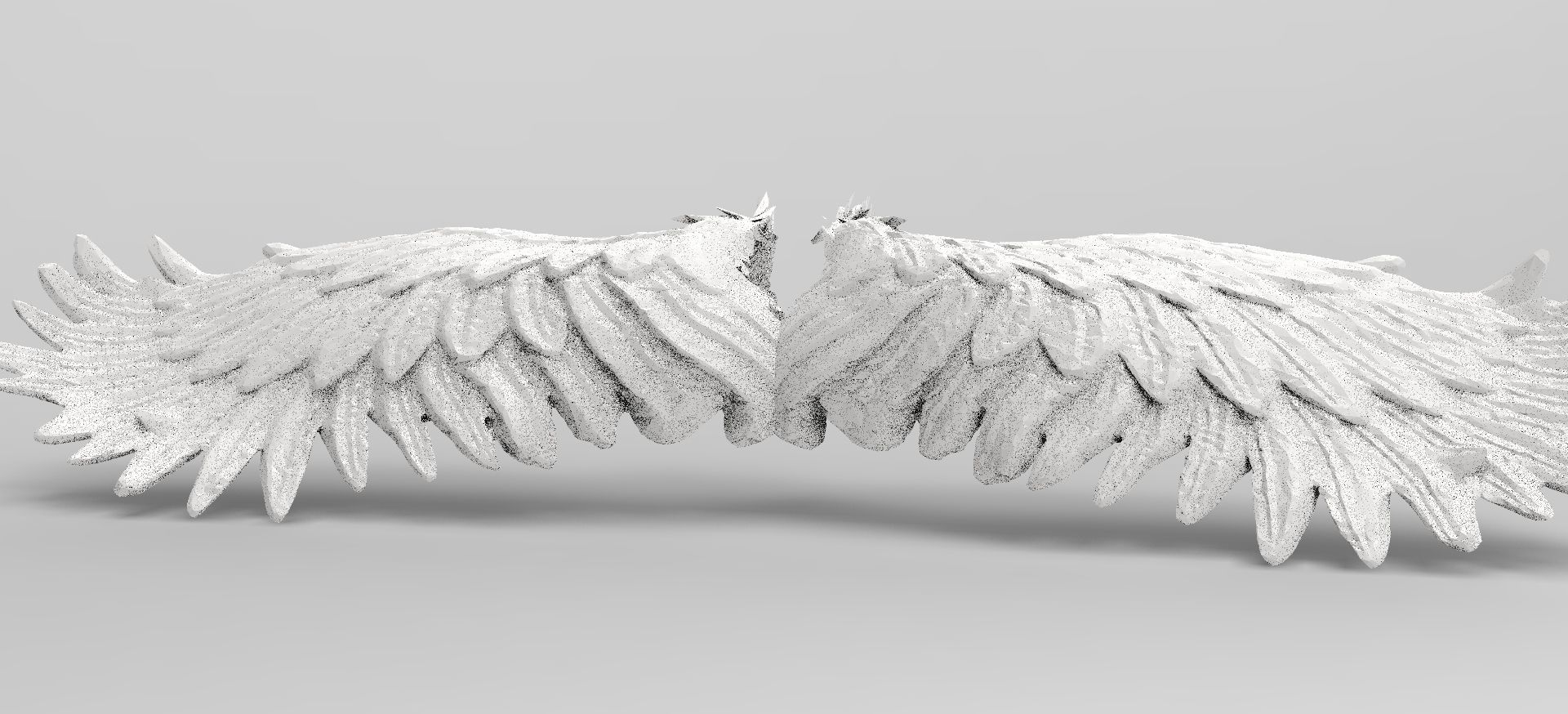 Angel wings Stylized Wide with UVs 3D model_1