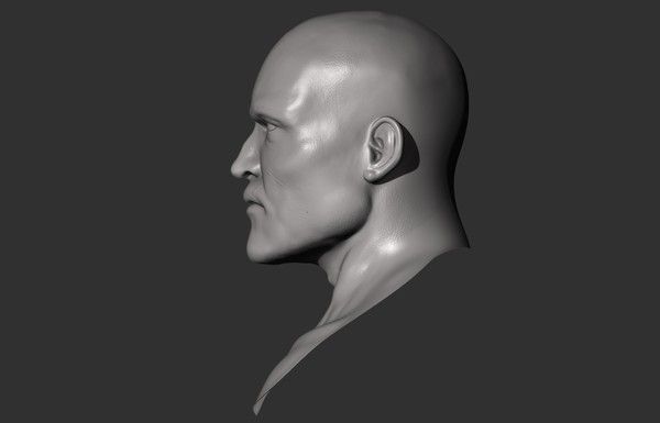 Human male face Low-poly 3D model_2