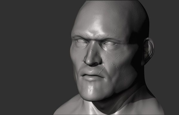 Human male face Low-poly 3D model