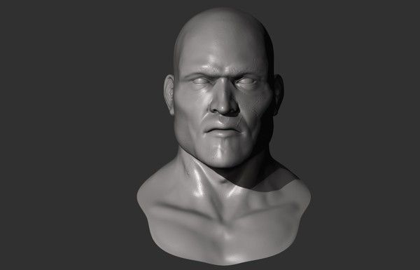 Human male face Low-poly 3D model_1