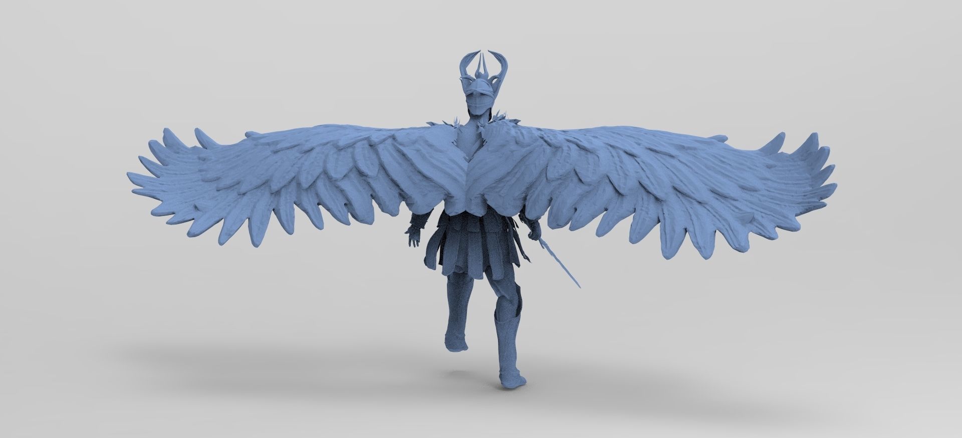 Fallen Angel With wings 3D model_1
