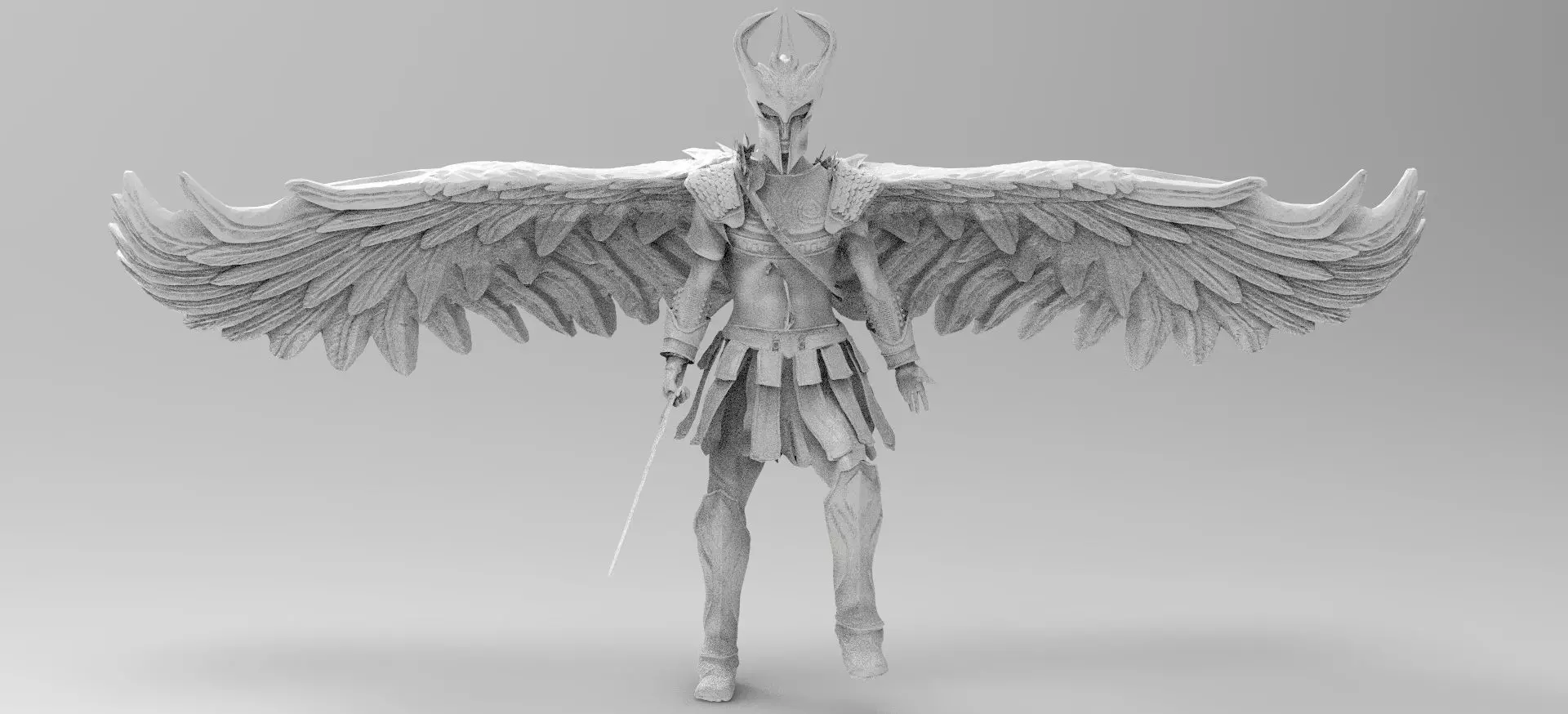 Fallen Angel With wings 3D model_0