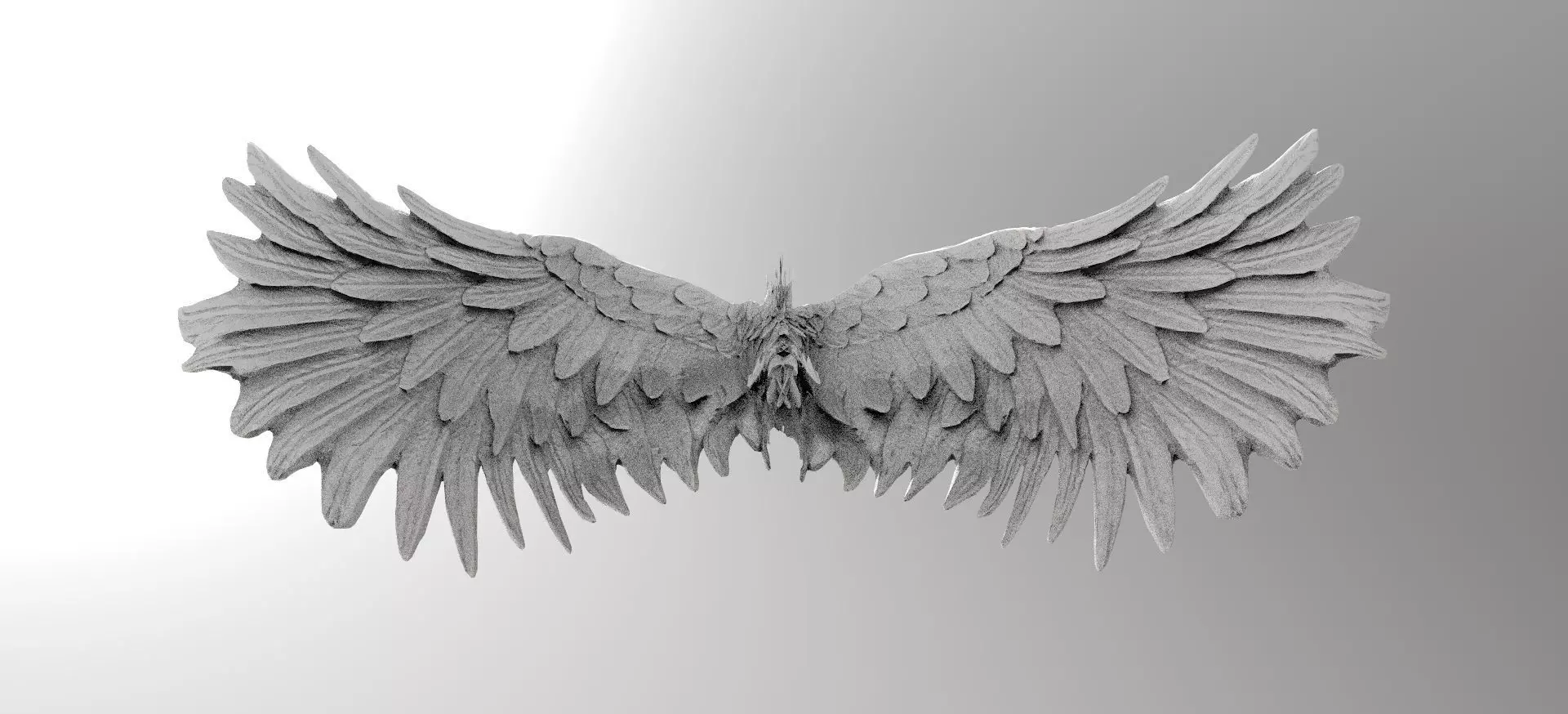 Angel wings Stylized features out with UVs 3D model_0