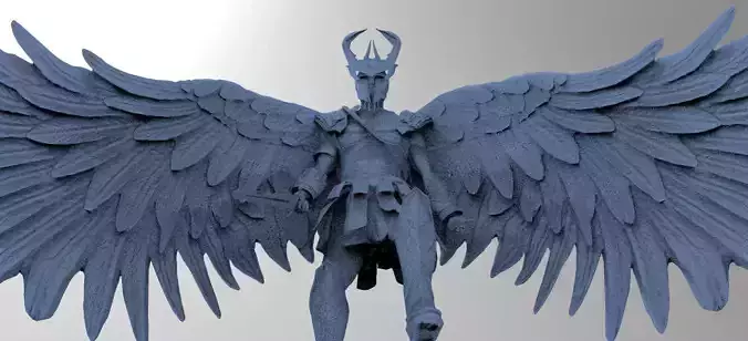 Angel warrior Full wings wide open